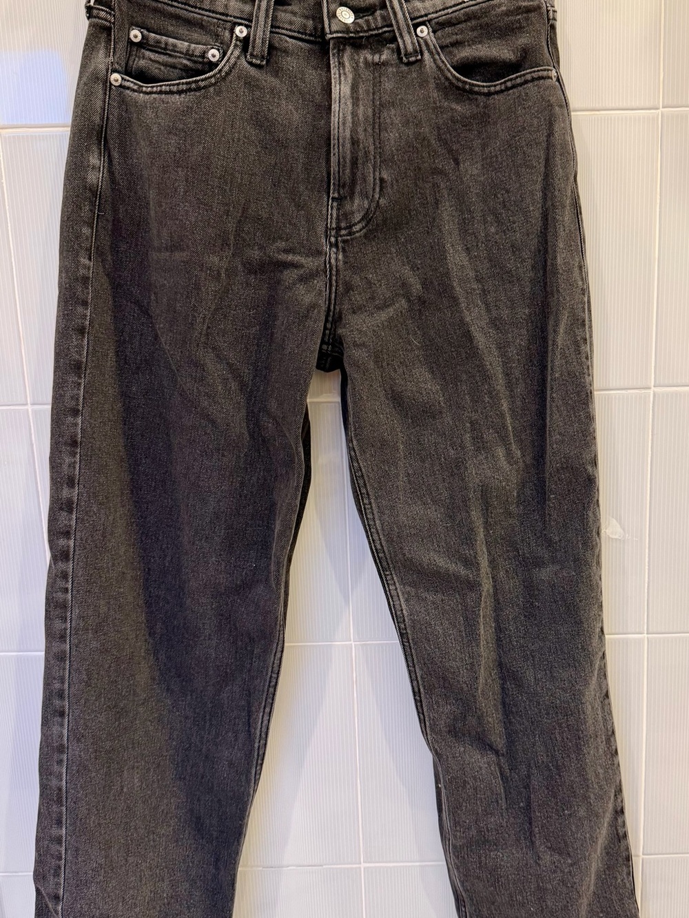 Hollister Men's Baggy Washed Black Jeans